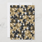 Ballons d'or noir moderne Invitation 50e anniversa (Dos)