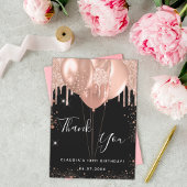 Ballons d'or noir rose d'anniversaire carte de rem