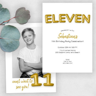 Ballons d'or Onzième anniversaire Invitation photo