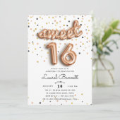 Ballons d'or rose | Sweet 16 Party Invitation (Debout devant)