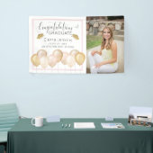 Ballons d'or rose Une photo Bannière de graduation (Salon professionnel)