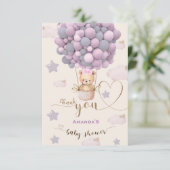 Ballons d'ours Bearly Wait Baby Merci rose (Debout devant)