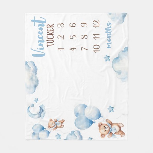 BALLONS D'OURS DE GARÇON Couverture de jalon, Ball (Devant)