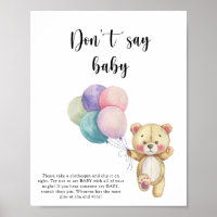 Ballons d'ours en peluche - Ne dites pas Poster bé