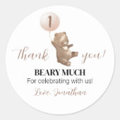 Ballons d'ours minimaux 1er Sticker d'anniversaire (Devant)