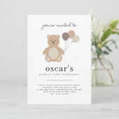 Ballons d'ours première invitation anniversaire (Debout devant)
