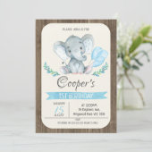 Ballons éléphants Invitation d'anniversaire (Debout devant)