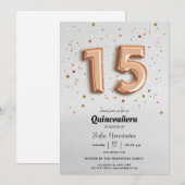 Ballons en aluminium Invitation Quinceañera (Devant / Derrière)