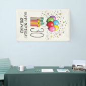 Ballons en Cadeaus met leeftijd en tekst Spandoek (Beurs)