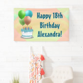 Ballons en Cake Custom Verjaardagsfeestbanner Spandoek (Insitu)