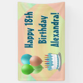 Ballons en Cake Custom Verjaardagsfeestbanner Spandoek (Verticaal)