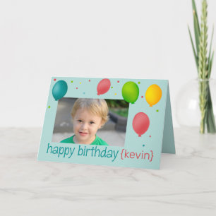 Ballons en Confetti Photo Birthday Wenskaart Kaart