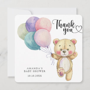 Ballons en forme d'ours en peluche - merci