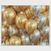 ballons en or et argent papier cadeau (Plat)