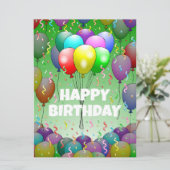 Ballons et carte d'anniversaire Confetti (Debout devant)