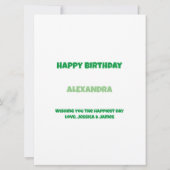 Ballons et carte d'anniversaire Confetti (Dos)