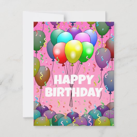 Ballons et carte d'anniversaire Confetti (Devant)