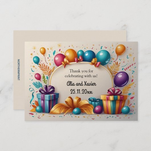 Ballons et Carte pour notes de présentation modifi (Devant / Derrière)