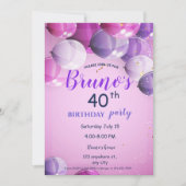 Ballons et Confetti Invitation d'anniversaire (Devant)