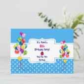 Ballons et points Invitation pour la fête d'annive (Debout devant)