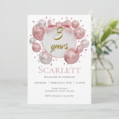 ballons et rubans roses pour invitation d'annivers (Debout devant)