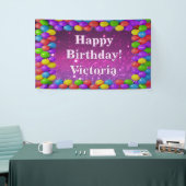 Ballons Glitter Happy Birthday custom Vinyl Spandoek (Beurs)