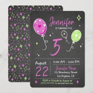 ballons gonflables   Invitation à Chalkboard d'ann