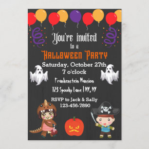 Ballons Halloween Party Invitation