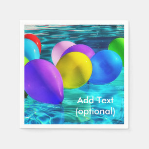 Ballons in zwempoolpapier servetten