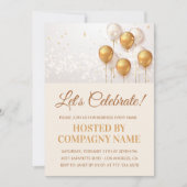 Ballons invitations de la partie affaires Gold (Devant)