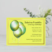 Ballons Jaunes Invitation de fête d'anniversaire (Debout devant)