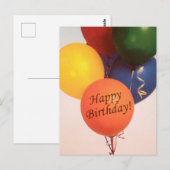 Ballons Joyeux Anniversaire - Carte Postale (Devant / Derrière)