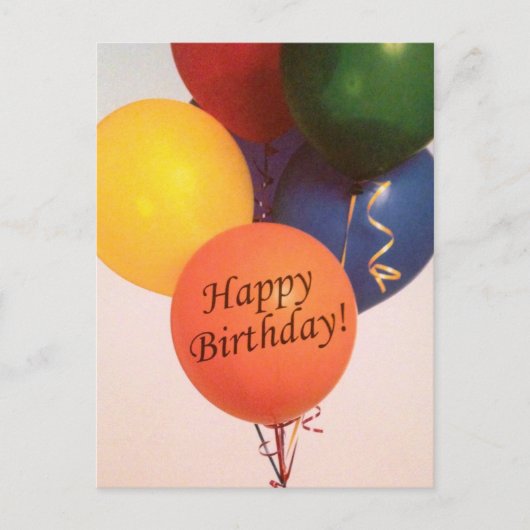 Ballons Joyeux Anniversaire - Carte Postale (Devant)