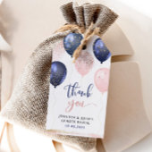 Ballons marine roze, gouden geslacht onthullen gun cadeaulabel