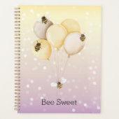 Ballons Miel Abeille Points Bokeh Violet Jaune (Devant)