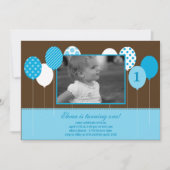 Ballons modernes photo Invitation d'anniversaire - (Devant)