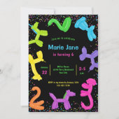Ballons néon, ballons animaux Invitation (Devant)
