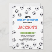 Ballons noirs blancs Football Invitations Annivers (Devant)