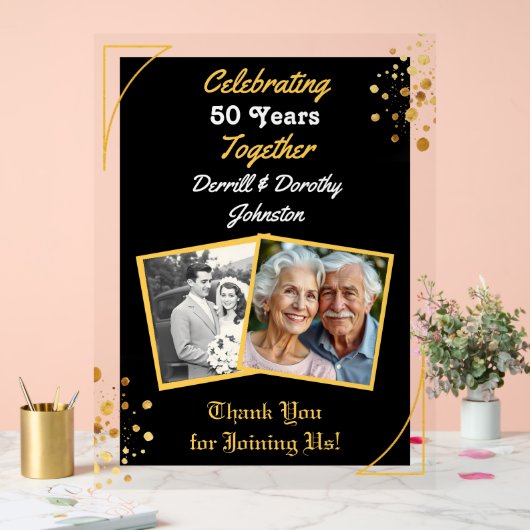 Ballons noirs et or 50e anniversaire (Mariage)