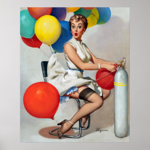 Ballons omhoog poster