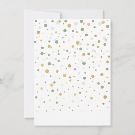 Ballons or et vert | Carte de note Merci à la part (Dos)