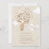 Ballons Ours 1er Invitation anniversaire (Devant)