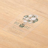 Ballons Ours Baby shower Acrylique Invitation (Poser)