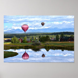 Ballons over Pagosa Springs Golfcursus, Colorado Poster
