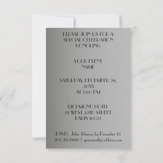 Ballons Paris Eiffel Tower Glam Chic Grey Kaart (Achterkant)