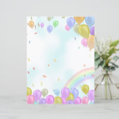 Ballons pastel papier blad (Staand voorkant)