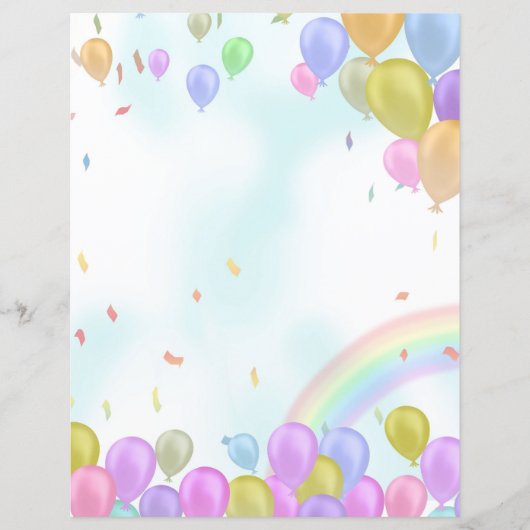 Ballons pastel papier blad (Voorkant)