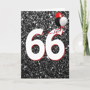 Ballons pour les 66 ans sur Carte Pailletée Noire