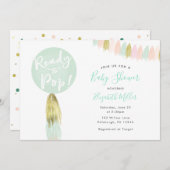 Ballons prêts à lancer une invitation de Baby show (Devant / Derrière)