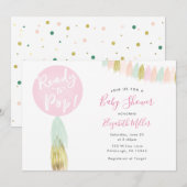 Ballons prêts à lancer une invitation de Baby show (Devant / Derrière)